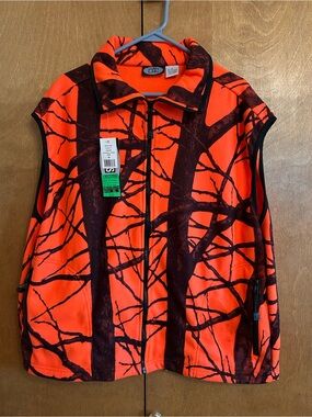 WFS Men’s Orange & Brown Fleece Vest - XL